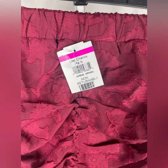 Lulus Wine Red Jacquard Ruched Mini Skirt Size XS NWT - Picture 5 of 10